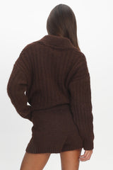 Jenae Knit Shorts Chocolate