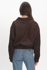 Rampage Faux Suede Blouson Jacket Chocolate