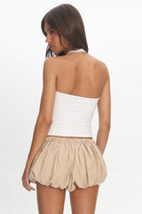 LIONESS Eclipse Mini Short Beige Plaid