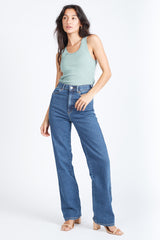 DR DENIM Moxy Straight Jeans Cape Dark Plain