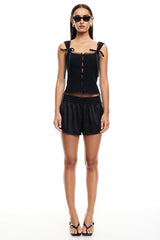 LIONESS Crystal Cami Top Onyx