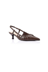 VERALI Lucius Slingback Kitten Heels Chocolate