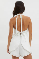Glowing Halterneck Romper White