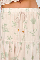 South Bay Maxi Skirt Print Sage