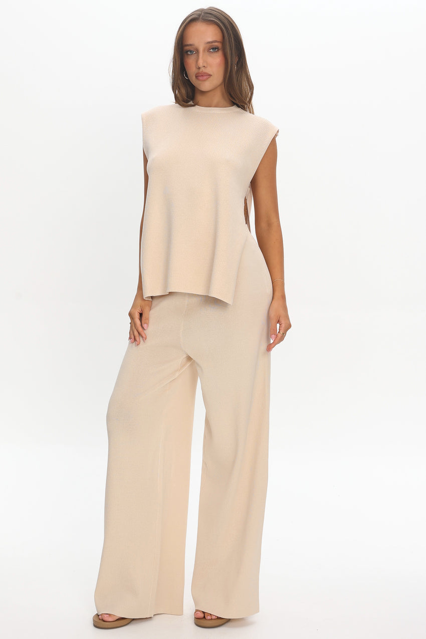 Homebody Ribbed Knit Pants Oat