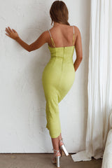 Tiffani Diamante Strap Midi Dress Apple