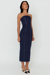 Press Play Strapless Maxi Dress Indigo