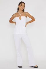 Freestyle Neck Tie Top White