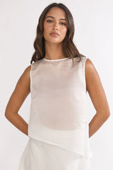 Lemora Asymmetric Hem Top White