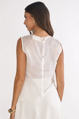 Lemora Asymmetric Hem Top White