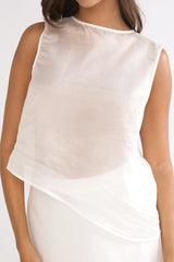 Lemora Asymmetric Hem Top White