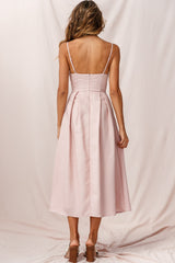 Hope Tie-Knot Bust Midi Dress Blush