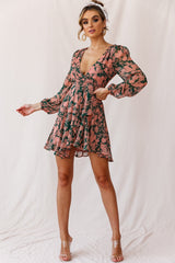 Wisteria Lane Long Sleeve Tea Dress Forest Green